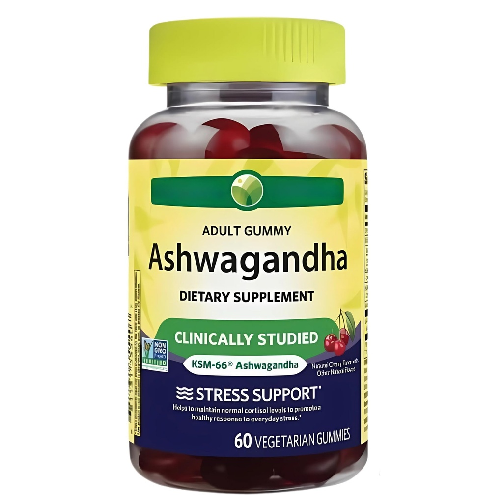 KP+ Ashwagandha | Ashwagandha Adult Gummies | Stress Support & Relaxation | Helps Maintain Healthy Cortisol Levels | Cherry Flavor | 60 Vegetarian Gummies | Pack of 1