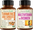 Supplément curcuma et supplément de soutien mixte Ginger Root & Multivitamine complète pour les femmes