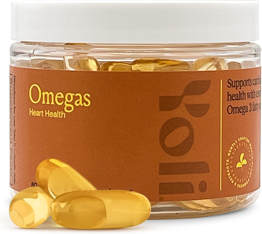 Yoli® - Omega - Supplément à l'huile de poisson Omega 3 avec vitamine D3 - Capsules d'huile de poisson avec EPA et DHA Omega 3 Acides gras pour le soutien de la santé cardiaque