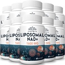 1600 mg Supplément NAD liposomique, 98 % Supplément NAD+ pur, Absorption supérieure, Alternative au riboside de nicotinamide ou NADH pour stimuler NAD+ pour la défense du vieillissement, énergie, longévité, 600 Softgels