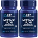 Life Extension Melatonin IR/XR, 1.5 mg, immediate- and Extended-Release Formula for Optimal Sleep Support, Healthy circadian Rhythms, Cellular Defense, Gluten-Free, Non-GMO, 60 Capsules (Pack of 2)