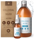 Argent colloïdal premium ● Formule de concentration optimale, particules plus petites, meilleurs résultats ● Certifié en laboratoire ● Argent liquide fabriqué dans l'UE ● Bouteille de pulvérisation gratuite pour remplir et Ebook (34 fl oz)