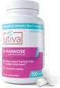 Szio+ Utiva D-Mannose 500mg Capsules – Flush naturellement Le Bladder et le Trac Urinaire – UTI Évitement – D Suppléments de Mannose pour les femmes – soutient les traitements d'infection au Trac Urinaire, 120 Capsules