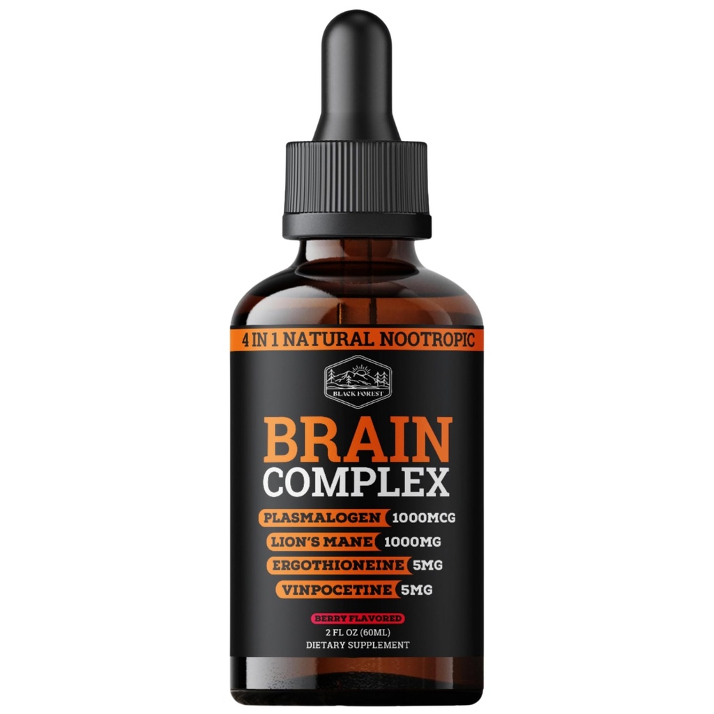 Complex Cerveau AddifocusTM Suppléments Cerveau pour mémoire et focus (Plasmalogène, Lions Mane, Vinpocetine 10mg & Ergothioneine) Supplément Mémoire pour cerveau, Supplément Défenseur du cerveau, Santé du cerveau