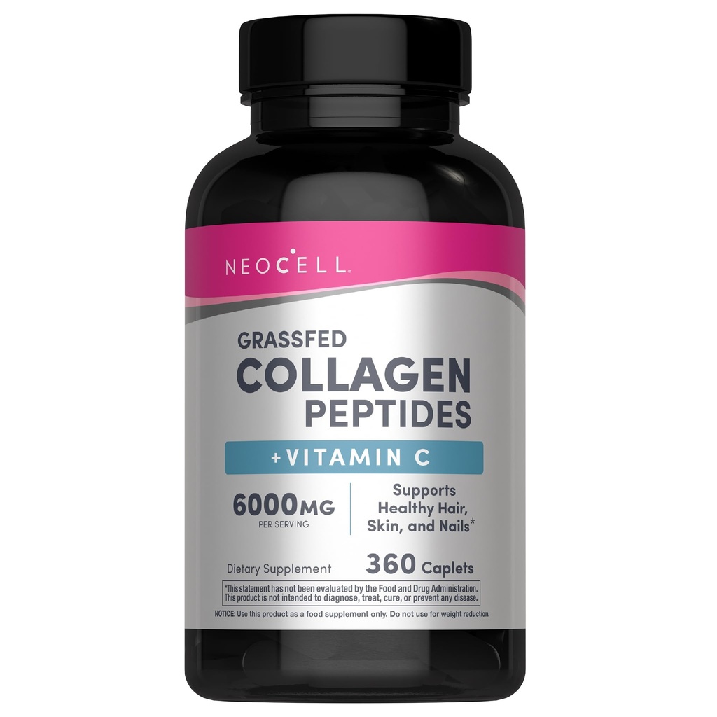 NeoCell Collagen Peptides Pills | 360 Caplets | with Vitamin C | Supplement for Women and Men