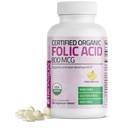 Bronson Acide folique organique (Folate de Vitamine B9) 800 mcg de Lemon Peel, 180 comprimés