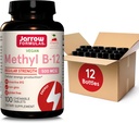 Formules Jarrow Force régulière Méthyl B-12 500mcg, Supplément alimentaire pour la production d'énergie cellulaire et le soutien de la santé cérébrale, 100 comprimés à croquer aromatisés à la cerise, 100 jours d'approvisionnement, pack de 12
