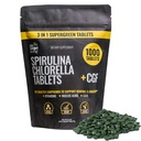 Sur la cible vie Spiruline Chlorella + CGF de 1000 comprimés superverts de végétalien de soutien immunitaire de haute teneur en protéines d'alcalyzing d'alcalyzing d'éléments nutritifs de l'énergie de récupération