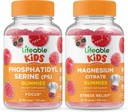 Phosphatidylsérine (PS) Lifeable Kids + Magnésium Kids, Gummies Bundle - Grande dégustation, supplément de vitamine, sans gluten, sans OGM, gummy à croquer