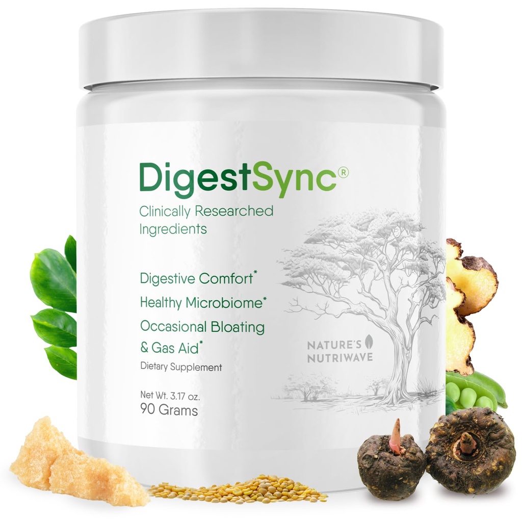 Supplément DigestSync Digestion pour Gut Health - Poudre naturelle pour le soutien digestif, Bloating Relief pour les femmes et les hommes, 100% poudre verte naturelle - 1 mois d'approvisionnement