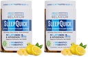 Relaxium SleepQuick Gummies - Sleep Aid + Gut Health & Immune Support, 5mg Melatonin, Vitamin D-3 + Prebiotic & Probiotic Blend, Gluten & Drug Free, Lemon Flavor, 90 Gummies (Pack of 2)