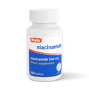 Rugby Niacinamide 500 mg Comprimés, supplément alimentaire sans gluten pour les adultes, soutient la santé globale, pas de arômes artificiels - 100 Compte (paquet de 1)