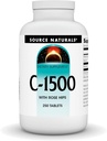 Source Naturals C-1500, avec Rose HIPS 1500 mg pour le support du système immunitaire - 250 comprimés
