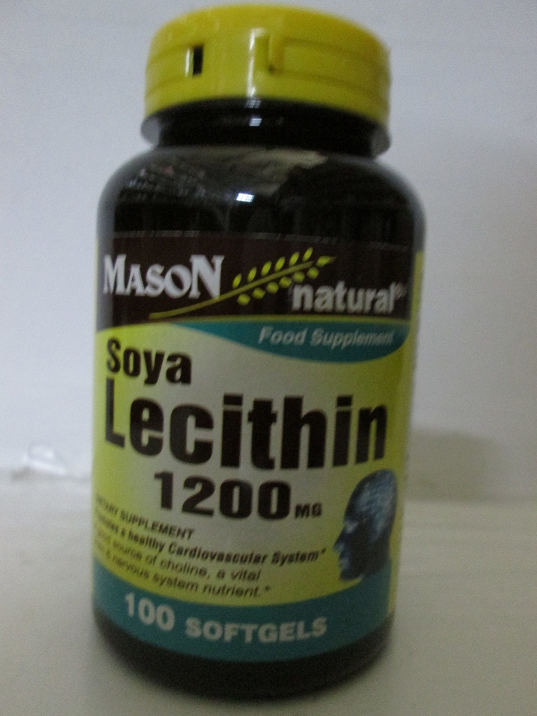 MASON NATURAL Lecithine 1200 mg - Système cardiovasculaire sain, favorise la santé du foie et de la reproduction, 100 Softgels