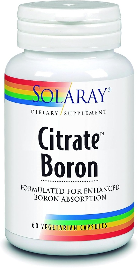 Supplément de bore de biocitrate Solaray, 3mg, 60 Nombre