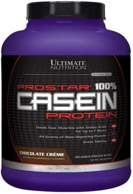 Ultimate Nutrition Prostar Micellar et hydrolysé poudre de protéines de caséine - Sans gras croissance musculaire de nuit et récupération avec BCAAs, 5 livres, chocolat