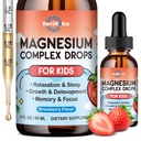 Magnesium Glycinate Liquid for Kids, Kids Magnesium Drops with L-Theanine, Calcium, Zinc, Vitamin D3 K2 for Sleep, Calm, Mood, Relaxation, Focus, Brain, Bones, Strawberry Flavor 2 Fl Oz