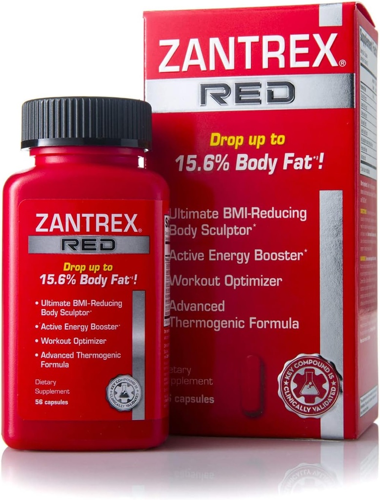 Zantrex Red Fat Burner & Active Energy Booster Supplément prend en charge le sculpting corporel, la concentration accrue et la performance d'entraînement.