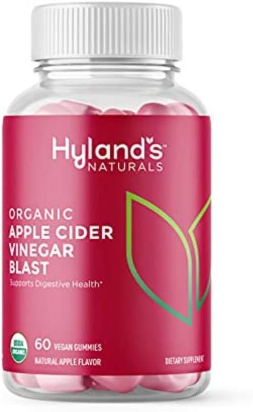 Hyland's Organic Apple Cider Vinegar Blast Gummies, Soutien Digestionnel de la Santé, 60 Gommies Vegan ACV (30 jours)