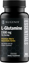 Nugenix Essentials L-Glutamine, 1500mg 100% Botanique L-Glutamine Amino Acid, Protéine Synthèse, Soutien Fonction Cellulaire, 60 Capsules