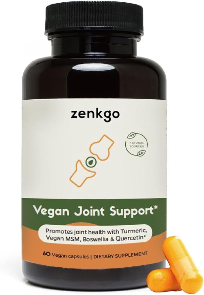 Turmeric, Vegan MSM, Boswellia, Quercetin - Vegan Joint Support Supplément, favorise la mobilité et la flexibilité, la fonction et le confort, la réparation du cartilage, le mouvement lisse, le vieillissement sain(60Ct/30Day)