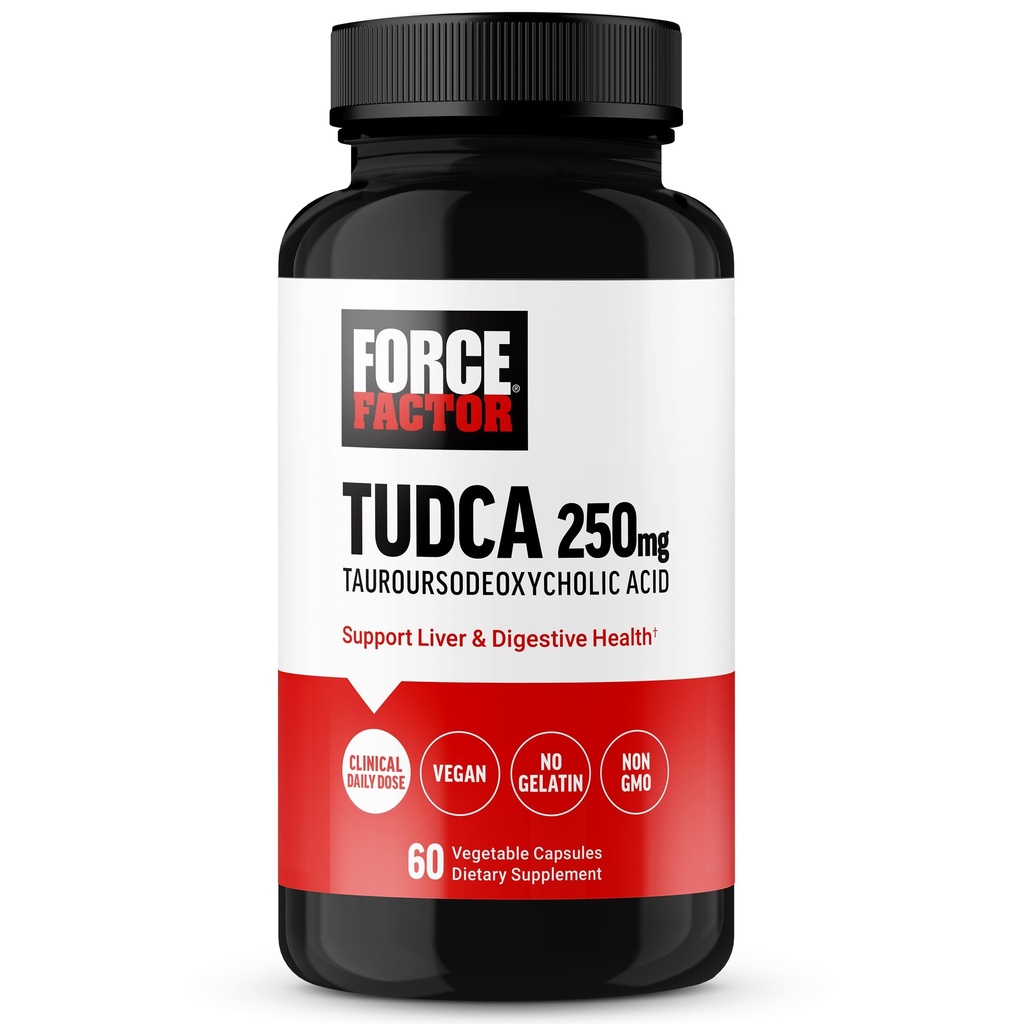 Facteur de force TUDCA Supplément de soutien du foie, puissant sel biliaire pour la santé de Gallbladder et de foie, acide tauroursodéoxycholique, dose clinique, végétalien amical, non-OGM, 60 capsules végétales