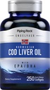 Piping Rock Cod Foie Huile Softgels de 250 Count de l'EPA DHA. Engelvaer Norwegian.