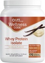Life Extension Wellness Code® Whey Protein Isolate (Vanilla), Protéines et acides aminés ramifiés pour la croissance musculaire et la santé immunitaire, sans sucre ajouté, sans gluten, sans OGM, 403 Grams (20 portions)