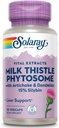 Solaray Thistle de lait Phytosome avec artichaut, dandelion et gingembre - extrait de chardon de lait fournissant 15% de silybine - supplément du foie - garantie de 60 jours, labo vérifié - 30 portions, 30 VegCaps
