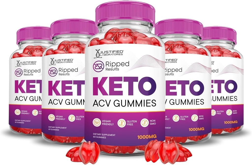 Laboratoires Justifiés (5 résultats d'un pack d'aggloméré Keto ACV Gummies Advanced Formula 1000MG Résultats d'agglomérés Formulés avec du jus de betterave à grenade en poudre B12 Vegan Non OGM 300 Gummys