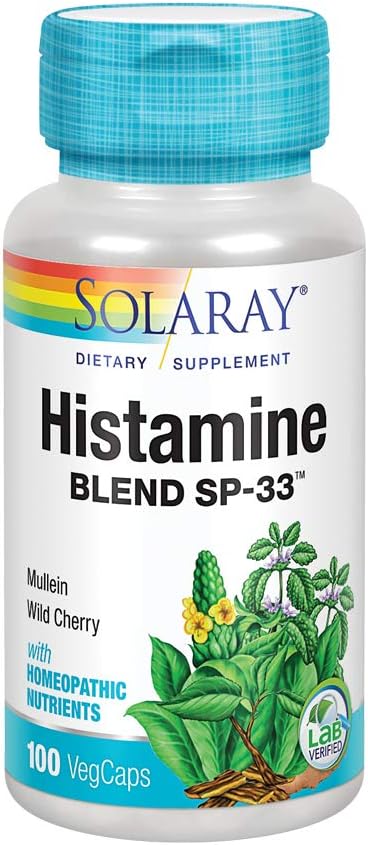 SOLARAY Mélange d'histamine SP-33.00 Mélange d'herbes avec/Cell Salt Nutrients pour une réponse saine à l'histamine Support de réponse de 50 Serv.