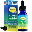 Vitamin D3 K2 Liquid Drops - Vitamin D3 5000 IU, Vitamin D Drops Adult, No Fillers, Non-GMO, No Taste, Liquid Vitamin d3 with k2 Supplement to Boost Energy Levels, Mood, Immune System, 1 fl oz