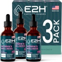 E2H All Natural Women's Wellness, Hormone Balance and PMS Relief with Black Cohosh, Dong Quai and Licorice Root for Hot Flash Relief (3 bouteilles)