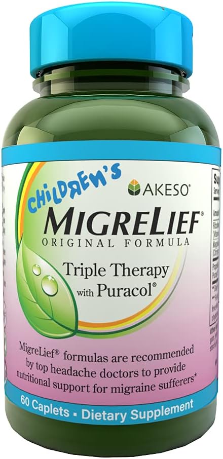 Children's MigreLief® - L'Outil Triple Thérapie avec Purac - Support nutritionnel pour les patients atteints de migraine pédiatrique - 60 capsules/1 mois d'approvisionnement