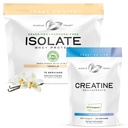 Bundle de la fête des muscles – Creapur Creatine Poudre monohydratée non aromatisée 500g (1 unité) + Isolate de protéines de lactosérum à l'herbe Vanille 5lb (1 unité), toutes les pâtes naturelles sans hormones élevées