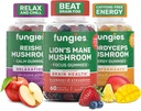 Fungies Gummy Gummy 3-Pack Bundle, Lion's Mane, Cordyceps et Reishi Gummi pour les adultes - Gummies de champignons soutient la santé cérébrale, la santé de Gut, l'énergie et le bien-être quotidien - 180 services