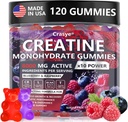 Creatine Gummies Complex 8000mg pour les hommes et les femmes Creatine Monohydrate Gummy avec BCAA Taurine pour la force musculaire et l'énergie Boost sucre sans supplément de pré-entraînement - 120 Gummies