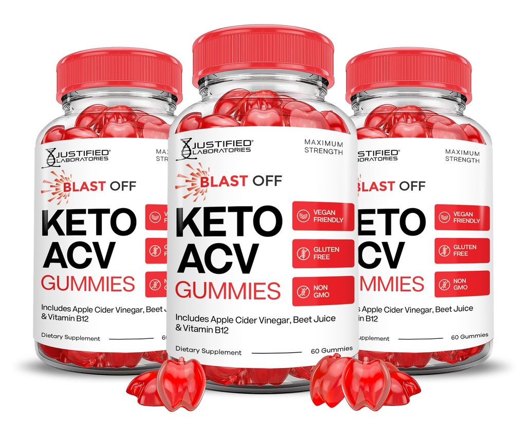 (3 Pack) Blast Off Keto ACV Gummies Advanced Formula 1000MG Blast Keto Gummies vinaigre de cidre de pomme formulé avec du jus de betterave de grenade poudre B12 végétalien non OGM 180 Gummys
