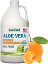 Gel de boisson pur Aloe Vera - Aromatisé orange Tangerine - Filet intérieur traité à froid - de feuilles fraîches biologiques du Texas - pour le soulagement des brûlures d'estomac - Reflux acide - 64 fl oz