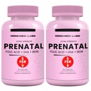 Laboratoires de recherche Vitamines prénatales pour les femmes 2 Fer 1 Annonce: 6X Plus Biodisponible Acide folique méthylé MTHF 5-