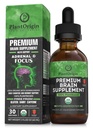 PLANTORIGIN-USDA Supplément Cerveau Liquide Organique – Des gouttes Nootropiques à base végétale pour Focus, Mémoire et Clarté Mentale – Vegan, Non-OGM, Sans Caféine, Ashwagandha, Ginseng, Ginkgo, Rhodiola – Fabriqué aux États-Unis