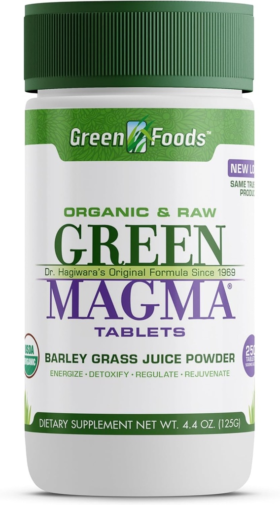 Green Foods Original vert Magma orge supplément nutritionnel, 250 comprimés (500mg Ea) certifié biologique