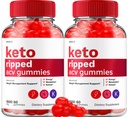 (2 Pack) Keto Ripped ACV Gummies - Advanced Ripped Keto + ACV Weight Management Gummies Apple Cider Vinegar Ripped ACV Gummies Dietary Supplement Reviews Extra Strength (120 Gummies)