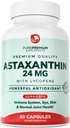 Suppléments d'Astaxanthine PurePremium - Astaxanthine 24mg avec Lycopène Supplément antioxydants 50mg pour la peau et la santé des yeux, et le système immunitaire – Non-OGM - 60 Compte, 2 mois d'approvisionnement