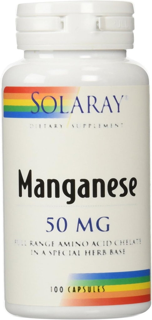 Supplément au manganèse Solaray, 50 mg, 100 Nombre
