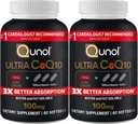 Qunol Ultra CoQ10 100mg 3X Mieux Absorption L'eau brevetée et le supplément naturel soluble de graisse forme Coenzyme Q10 Antioxydant pour packs de santé cardiaque Softgels, 120 Compte