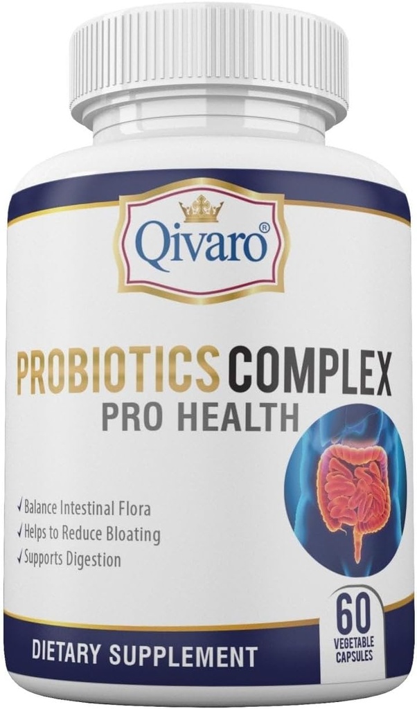 Probiotic Complex Pro Health - Bilan digestif et soutien immunitaire - Supplément naturel et biologique - Soutien probiotique quotidien - Vegan et non-OGM - Fabriqué aux États-Unis – 60 Capsules