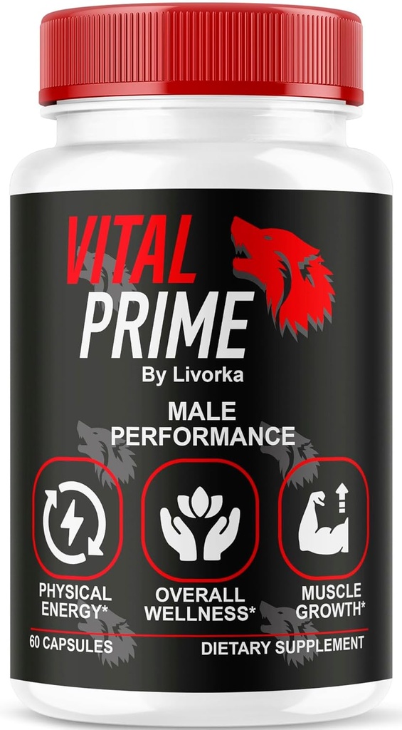 LIVORKA Vital Prime, Formule avancée pour les hommes performances masculines, capsules de soutien supplémentaire - 1 mois d'approvisionnement