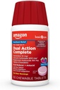 Soins de base Dual Action Complete, Réducteur d'acides chirurgicaux plus Comprimés antiacides, Berry Flavor, Heartburn Medicine, Acid Indigestion Relief, 50 Compte
