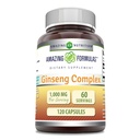 Amazing Formulas Ginseng Complex 1000 Mg of 4:1 Korean Ginseng Extract | Capsules Supplement | Non-GMO | Gluten-Free | Made in USA (1 Pack | 120 Count)